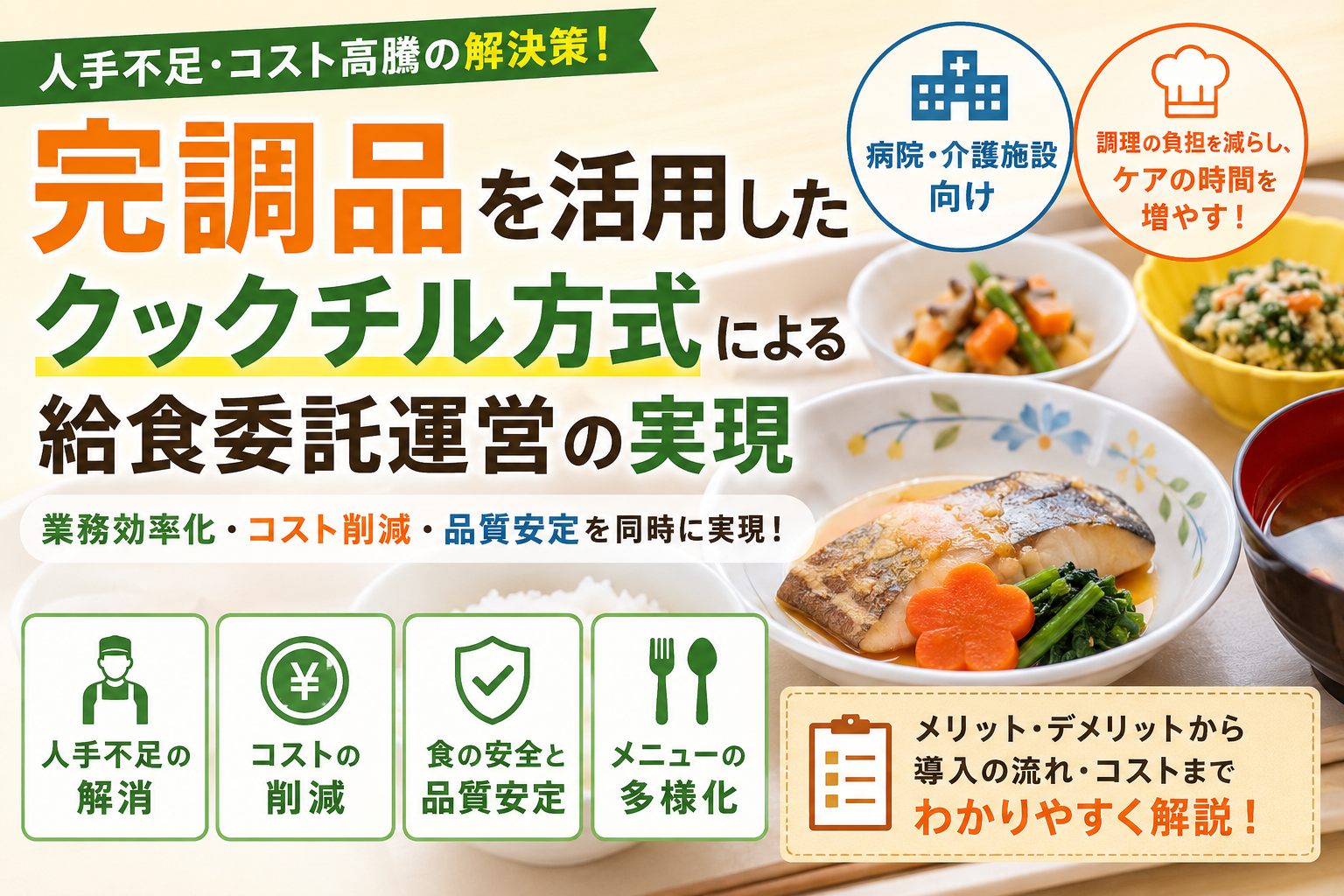 完調品を活用したクックチル方式による給食委託運営の実現
