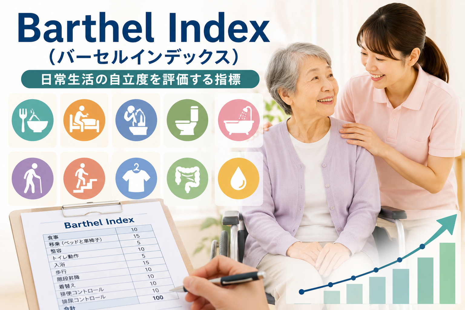Barthel Index（バーセルインデックス）とは？わかりやすく解説｜評価項目と採点方法